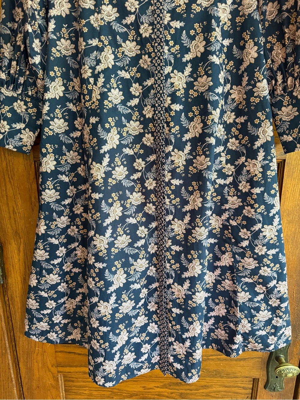 BODEN 100% Cotton Empire Midi Shirt Dress Chintz Bloom Floral Cottagecore 10 - Picture 3 of 10